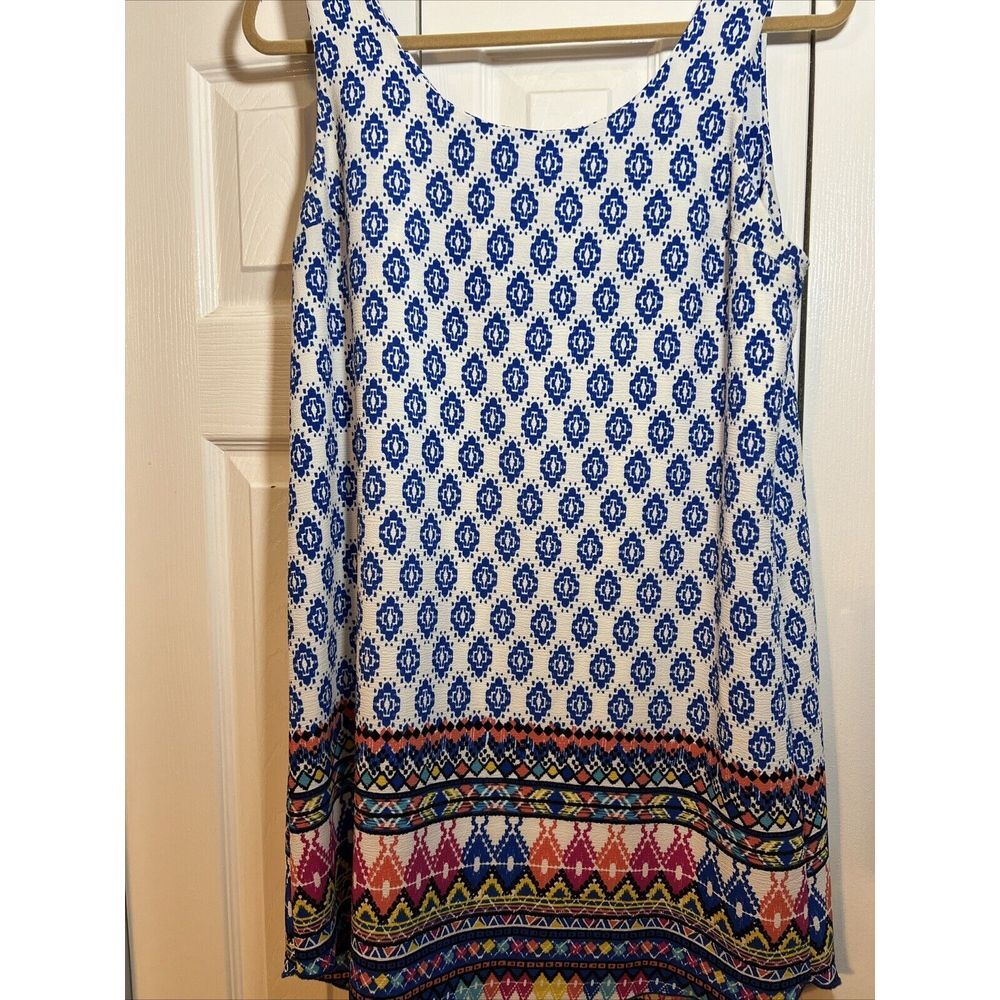Reneec Women's Multicolor Sleeveless Knee Length Dress Size Large‎